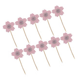 Maxbell 10 Glitter Sakura Flower Cake Toppers Cupcake Picks for Birthday Wedding Party Décor