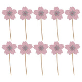 Maxbell 10 Glitter Sakura Flower Cake Toppers Cupcake Picks for Birthday Wedding Party Décor