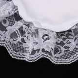 Maxbell Bridal Wedding Ceremony Party Love Heart White Satin Wide Lace Edge Ribbon Ring Bearer Pillow Cushion Gift