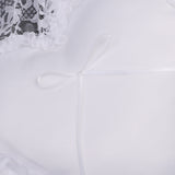 Maxbell Bridal Wedding Ceremony Party Love Heart White Satin Wide Lace Edge Ribbon Ring Bearer Pillow Cushion Gift