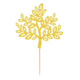 Maxbell 20 Glitter Gold Tree Cake Cupcake Topper Food Pick Wedding Birthday Decor