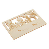 Maxbell Creative Wooden Postcard Greeting Card Craft DIY Gift Card with a Cat chasing duck