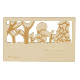 Maxbell Creative Wooden Postcard Greeting Card Craft DIY Gift Card with a Cat chasing duck