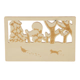 Maxbell Creative Wooden Postcard Greeting Card Craft DIY Gift Card with a Cat chasing duck