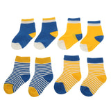 Maxbell Baby Boy Girl Combed Cotton Charming Attractive Stripe Socks Yellow XS PACK OF 8PCS