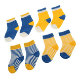 Maxbell Baby Boy Girl Combed Cotton Charming Attractive Stripe Socks Yellow XS PACK OF 8PCS