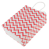 Maxbell Durable Easy Carry Wave Pattern Design Paper Shopping Bags With Rope Handles Birthday Wedding Gift Bag Pack of 12PCS Red