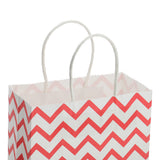 Maxbell Durable Easy Carry Wave Pattern Design Paper Shopping Bags With Rope Handles Birthday Wedding Gift Bag Pack of 12PCS Red