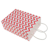 Maxbell Durable Easy Carry Wave Pattern Design Paper Shopping Bags With Rope Handles Birthday Wedding Gift Bag Pack of 12PCS Red