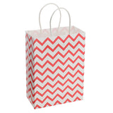 Maxbell Durable Easy Carry Wave Pattern Design Paper Shopping Bags With Rope Handles Birthday Wedding Gift Bag Pack of 12PCS Red