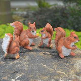 Maxbell 1 Pair Mini Resin Squirrel Sculpture Statues Animal Model for Home Table Garden Park Yard Lawn Art Craft Gift