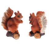 Maxbell 1 Pair Mini Resin Squirrel Sculpture Statues Animal Model for Home Table Garden Park Yard Lawn Art Craft Gift