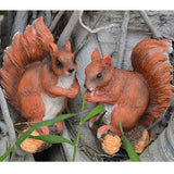 Maxbell 1 Pair Mini Resin Squirrel Sculpture Statues Animal Model for Home Table Garden Park Yard Lawn Art Craft Gift