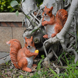 Maxbell 1 Pair Mini Resin Squirrel Sculpture Statues Animal Model for Home Table Garden Park Yard Lawn Art Craft Gift