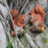 Maxbell 1 Pair Mini Resin Squirrel Sculpture Statues Animal Model for Home Table Garden Park Yard Lawn Art Craft Gift