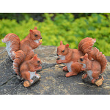 Maxbell 1 Pair Mini Resin Squirrel Sculpture Statues Animal Model for Home Table Garden Park Yard Lawn Art Craft Gift