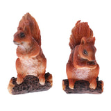 Maxbell 1 Pair Mini Resin Squirrel Sculpture Statues Animal Model for Home Table Garden Park Yard Lawn Art Craft Gift