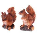 Maxbell 1 Pair Mini Resin Squirrel Sculpture Statues Animal Model for Home Table Garden Park Yard Lawn Art Craft Gift