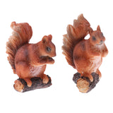 Maxbell 1 Pair Mini Resin Squirrel Sculpture Statues Animal Model for Home Table Garden Park Yard Lawn Art Craft Gift