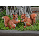 Maxbell 1 Pair Mini Resin Squirrel Sculpture Statues Animal Model for Home Table Garden Park Yard Lawn Art Craft Gift