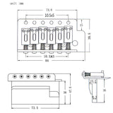 Maxbell Copper Red 6 String Flat Saddle Single Tremolo Bridge System for FD SQ ST Electric Guitar Replacements