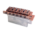 Maxbell Copper Red 6 String Flat Saddle Single Tremolo Bridge System for FD SQ ST Electric Guitar Replacements