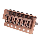 Maxbell Copper Red 6 String Flat Saddle Single Tremolo Bridge System for FD SQ ST Electric Guitar Replacements