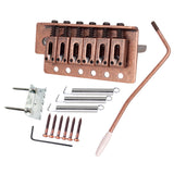 Maxbell Copper Red 6 String Flat Saddle Single Tremolo Bridge System for FD SQ ST Electric Guitar Replacements