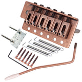 Maxbell Copper Red 6 String Flat Saddle Single Tremolo Bridge System for FD SQ ST Electric Guitar Replacements