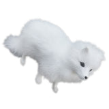Maxbell Realistic White Fox Animal Model Role Play Figure Figurine Garden Decor