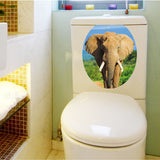 Maxbell DIY Home Toilet Seat Wall Sticker ELEPHANT Print Vinyl Art Bathroom Decorative Decals