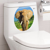 Maxbell DIY Home Toilet Seat Wall Sticker ELEPHANT Print Vinyl Art Bathroom Decorative Decals