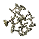 Maxbell 10x Blank Round Bezel Cabochon Setting Base Cuff Links DIY Formal Cufflink