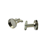 Maxbell 10x Blank Round Bezel Cabochon Setting Base Cuff Links DIY Formal Cufflink
