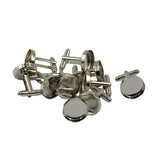 Maxbell 10x Blank Round Bezel Cabochon Setting Base Cuff Links DIY Formal Cufflink