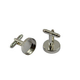Maxbell 10x Blank Round Bezel Cabochon Setting Base Cuff Links DIY Formal Cufflink