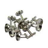 Maxbell 10x Blank Round Bezel Cabochon Setting Base Cuff Links DIY Formal Cufflink