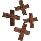 Maxbell 50 Pieces Engraved Pattern Wooden Signs Labels Sewing Craft Scrapbooking DIY Coffee 63mm