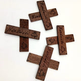 Maxbell 50 Pieces Engraved Pattern Wooden Signs Labels Sewing Craft Scrapbooking DIY Coffee 63mm