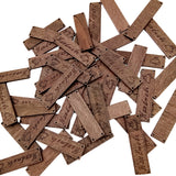 Maxbell 50 Pieces Engraved Pattern Wooden Signs Labels Sewing Craft Scrapbooking DIY Coffee 63mm