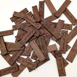 Maxbell 50 Pieces Engraved Pattern Wooden Signs Labels Sewing Craft Scrapbooking DIY Coffee 63mm