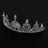 Maxbell Bridal Princess Rhinestone Tiara Wedding Crown Veil Hair Accessory Silver