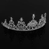 Maxbell Bridal Princess Rhinestone Tiara Wedding Crown Veil Hair Accessory Silver