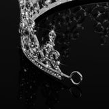 Maxbell Bridal Princess Rhinestone Tiara Wedding Crown Veil Hair Accessory Silver
