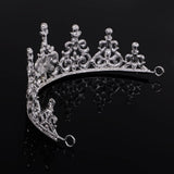 Maxbell Bridal Princess Rhinestone Tiara Wedding Crown Veil Hair Accessory Silver