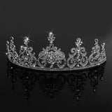 Maxbell Bridal Princess Rhinestone Tiara Wedding Crown Veil Hair Accessory Silver