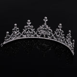 Maxbell Bridal Princess Rhinestone Tiara Wedding Crown Veil Hair Accessory Silver