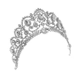 Maxbell Bridal Princess Crystal Tiara Crown Wedding Veil Headband Hair Accessory Silver