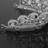 Maxbell Bridal Princess Crystal Tiara Crown Wedding Veil Headband Hair Accessory Silver
