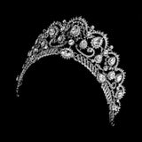 Maxbell Bridal Princess Crystal Tiara Crown Wedding Veil Headband Hair Accessory Silver